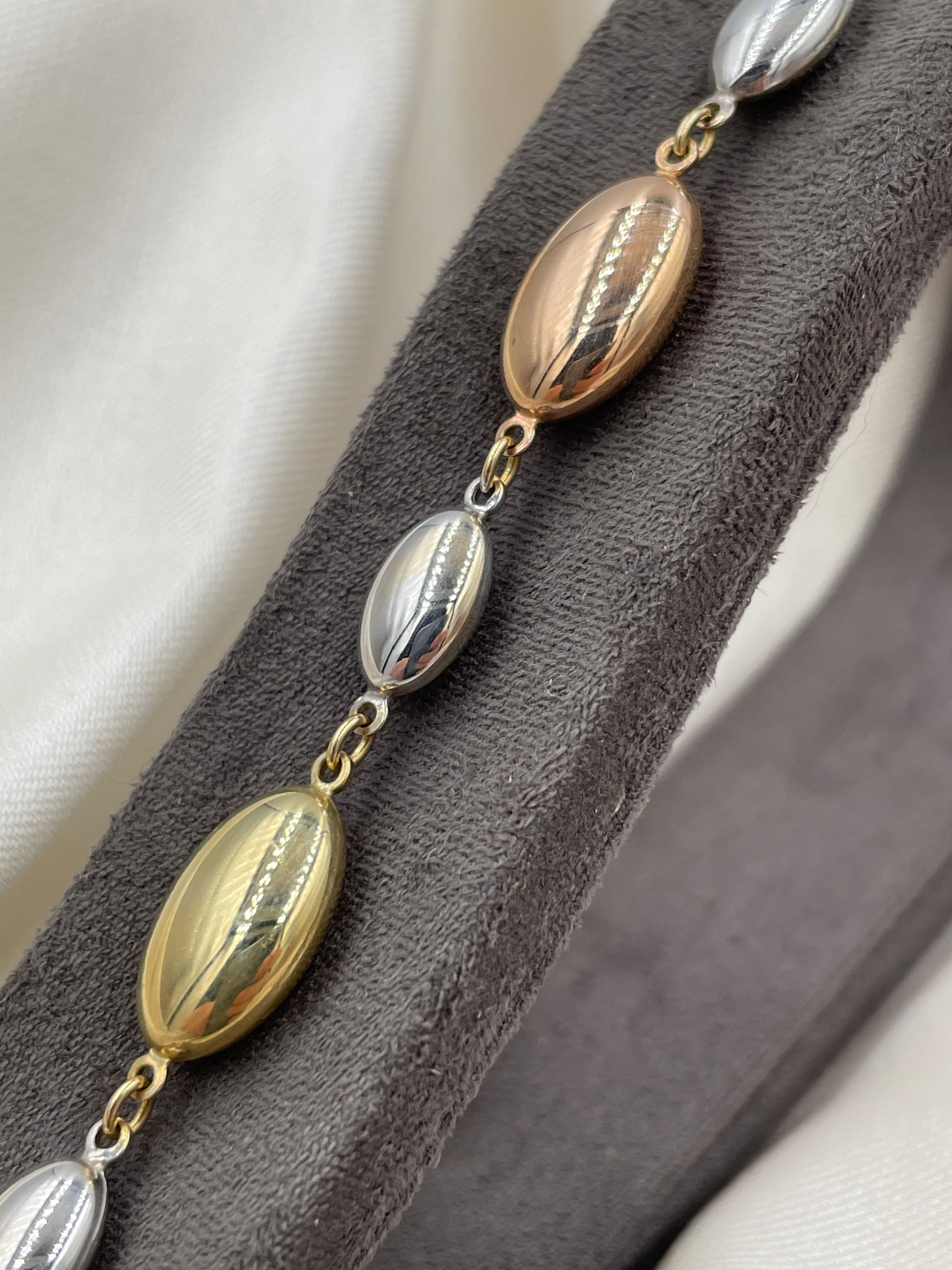 Elips Toplu 3 Renkli İnce Altın Bileklik