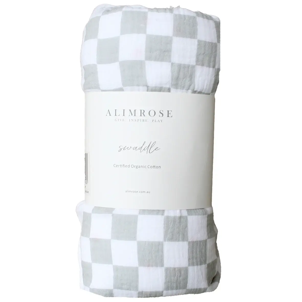 Alimrose Muslin Baby Wrap - Dove Grey Check