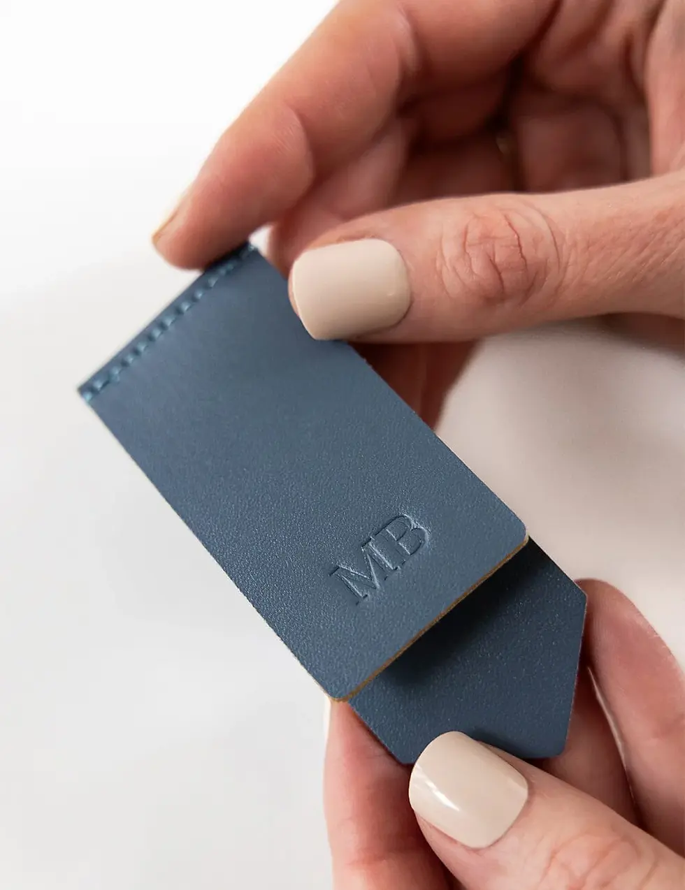 Thumbnail: Bespoke Letterpress Leatherette Bookmark Denim
