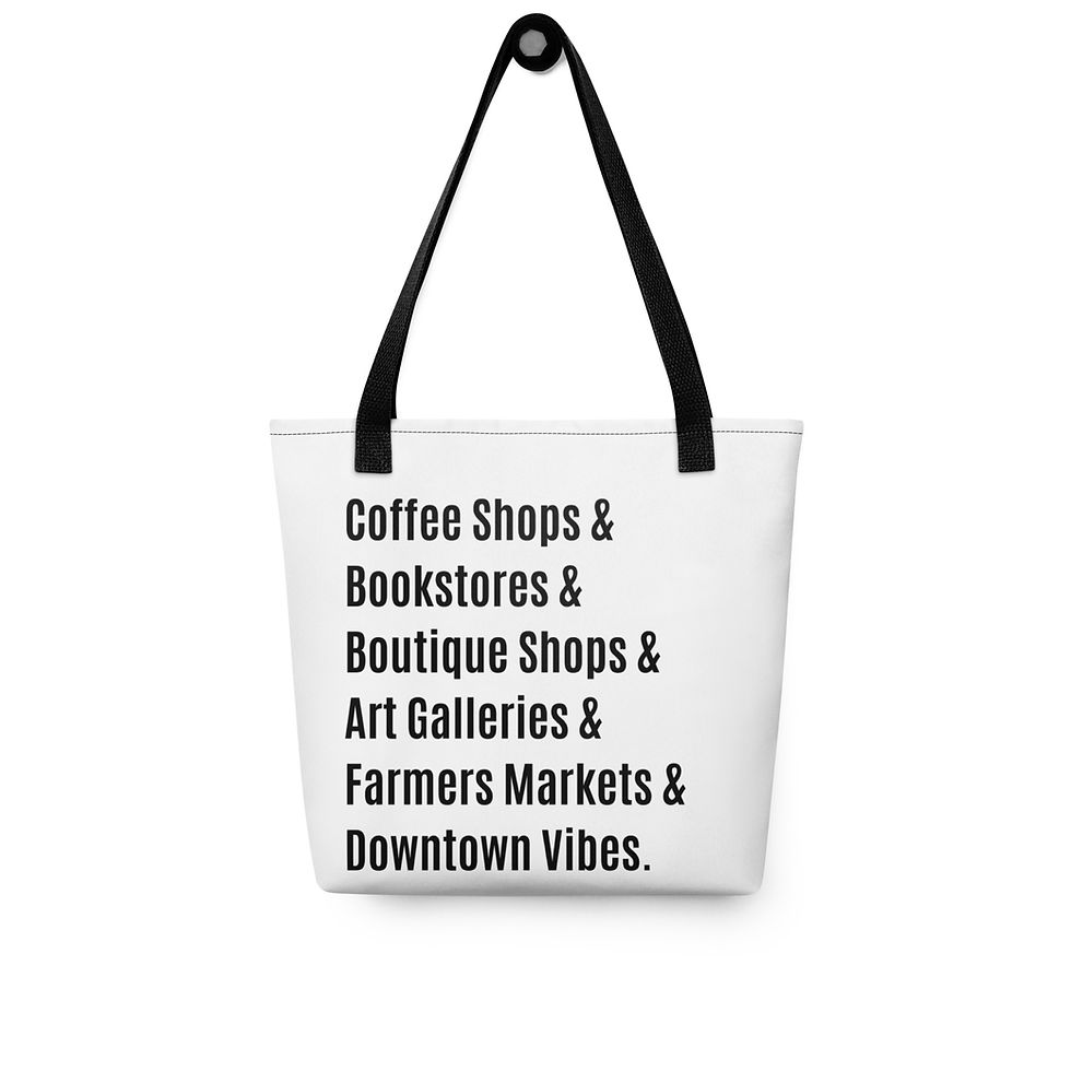 Downtown Vibes Tote Bag - White