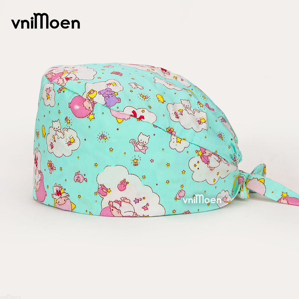 Thumbnail: Cotton scrub cap women cartoon printing beauty salon work hat