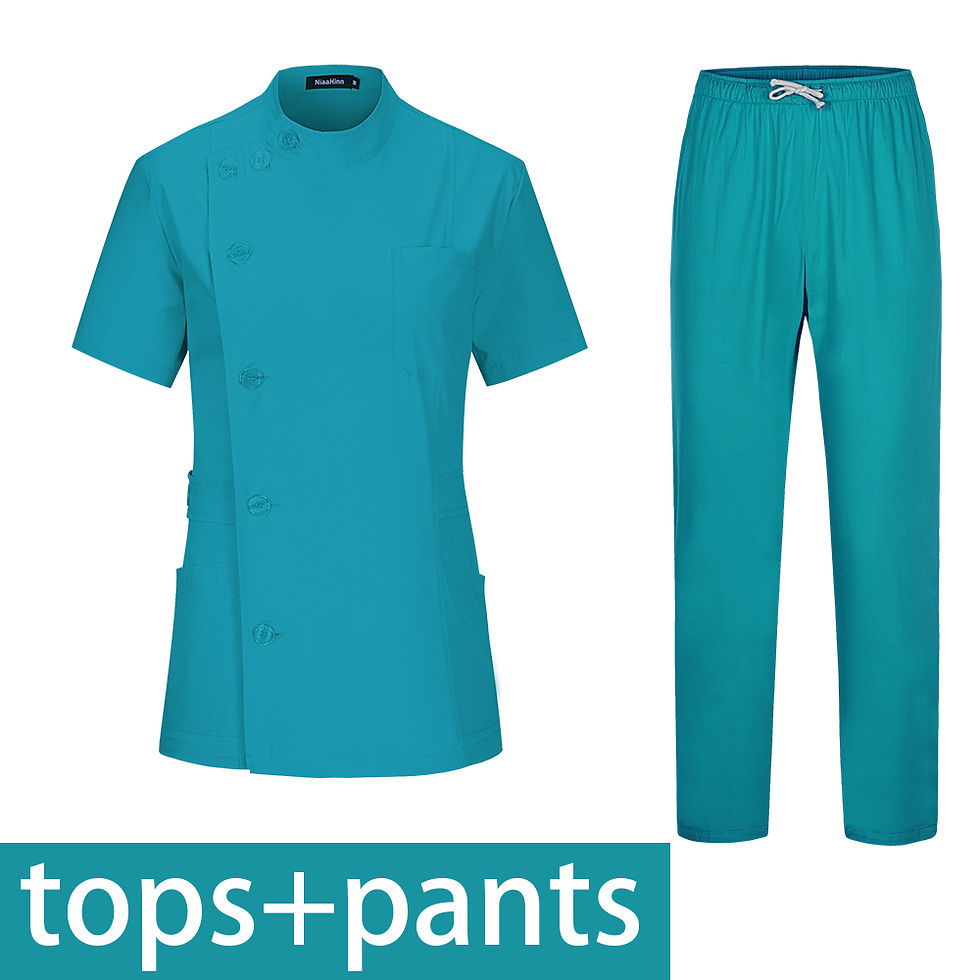 Thumbnail: Surgical Clothing Short Sleeve Work Set Women Medical Scrub Clothing Slim 