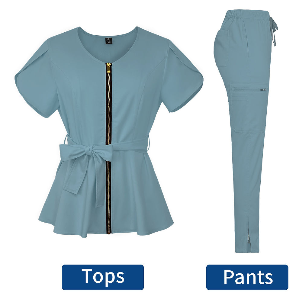 Thumbnail: Nurses Uniform Workwear Scrubs Suit Solid ColorUniform Short Sleeved Pocket 