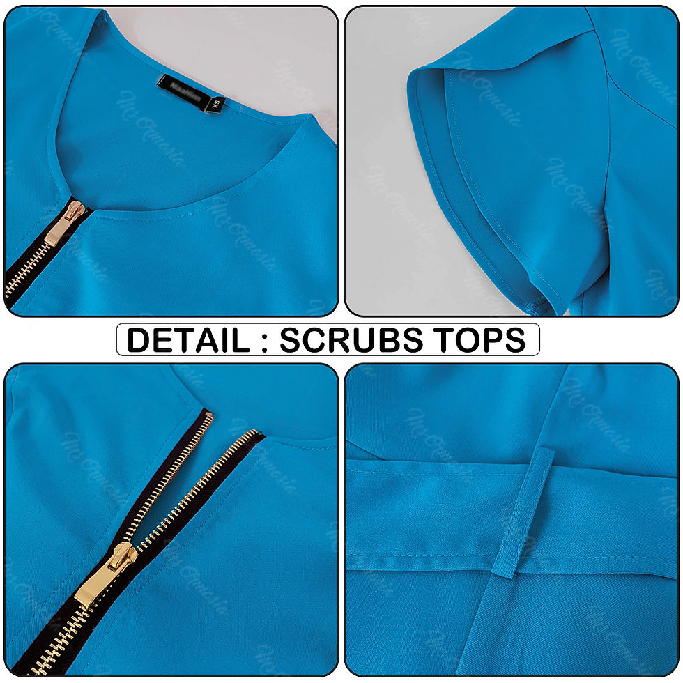 Thumbnail: Women Scrubs set zipper collar high quality anti wrinkle comfortable 