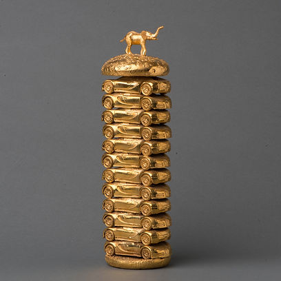 Veyron Burger, bronze with gold plating, 10 x 32cms, 2015
