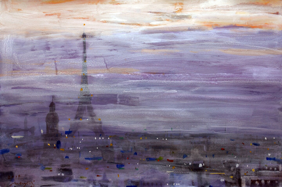 Early Morning in Paris, 101.5 x 65.5 cm, acrylic on paper, 2015