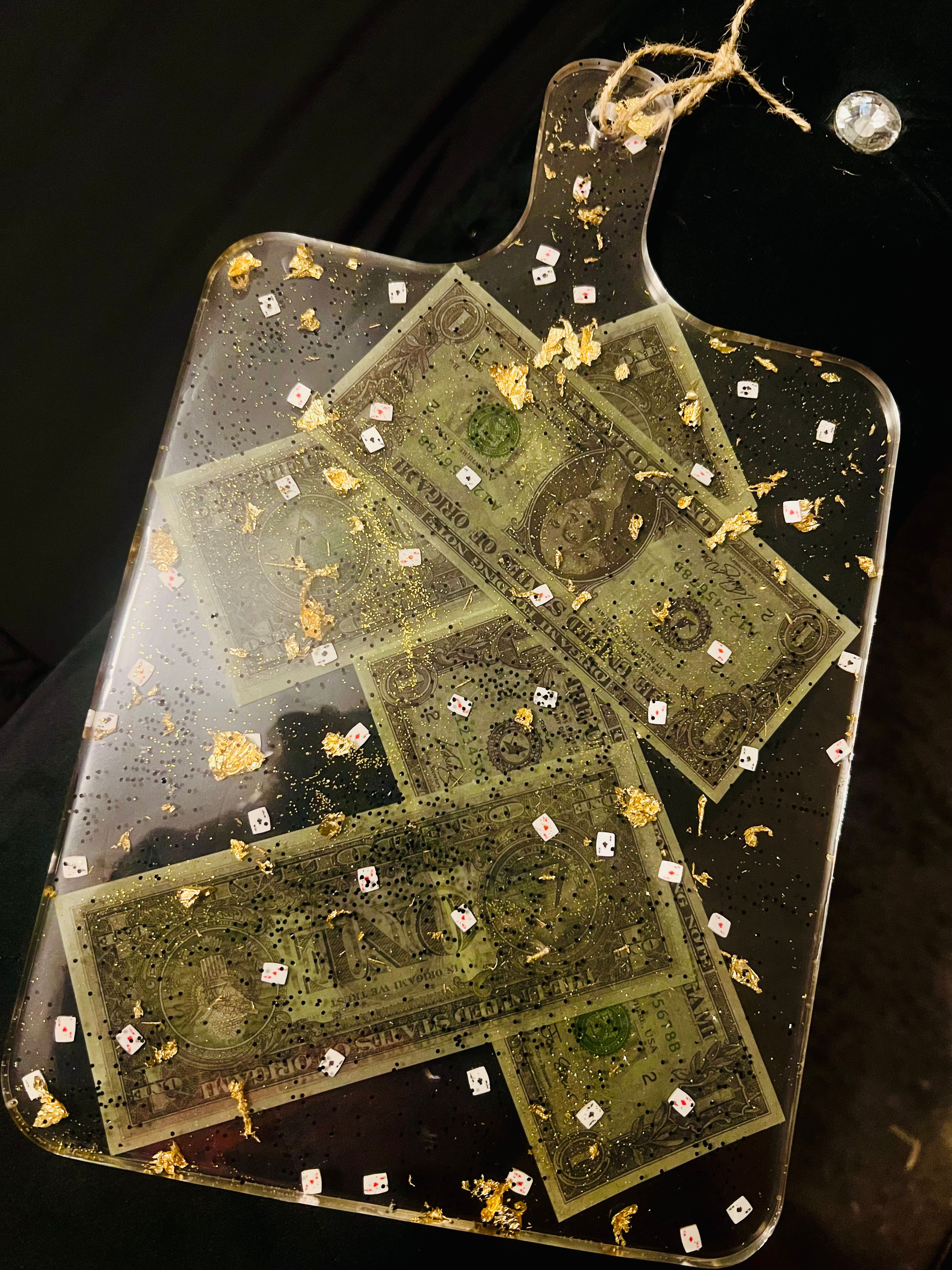 Cards & Money Decorative Cutting Board