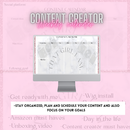 Content creator calendar planner