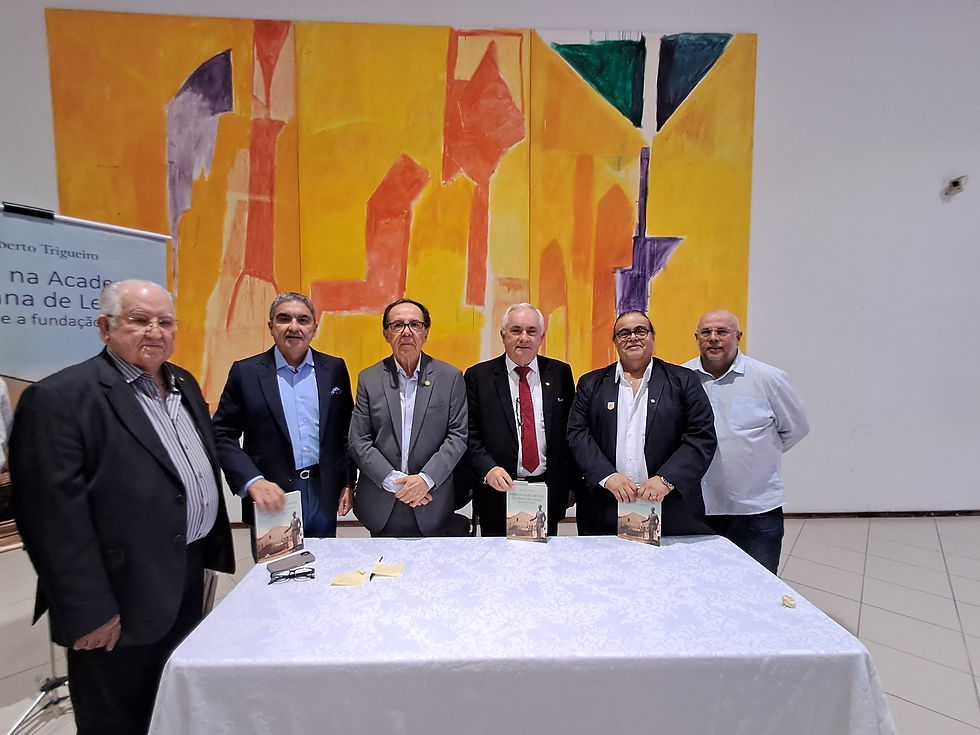 Acad. Severino Ramalho Leite (Pres. da APL), Acad. e Desembargador Rogério Fialho (Acadêmico da APLJ), Acad. Wilberto Trigueiro (Pres. da APMED), Acad. Eitel Santiago (Pres. da APLJ), Acad. Boisbaudran Imperiano (Pres. da APD) e Acad. Renato César (Acadêmico da APLJ).