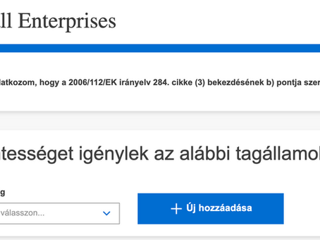 Végre elérhető az ÁFA mentes értékesítés EU-n belül - EX végű adószám igénylés 3 lépésben!