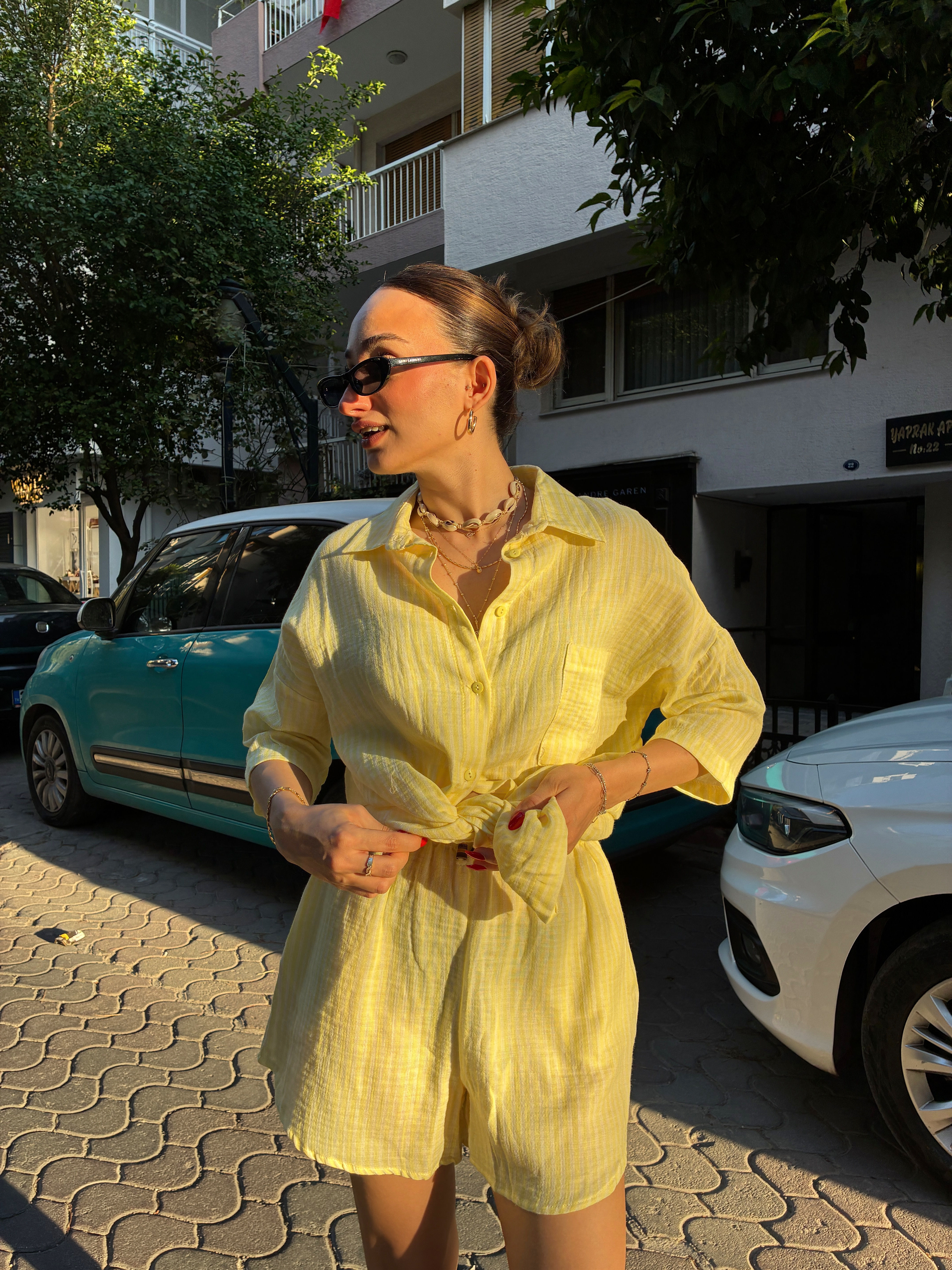 Çizgili Müslin Takım