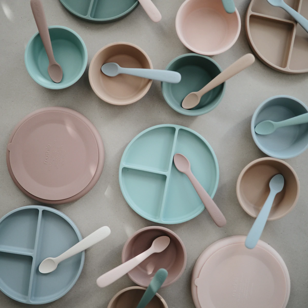 Thumbnail: Mushie Silicone Suction Bowl (Powder Blue)