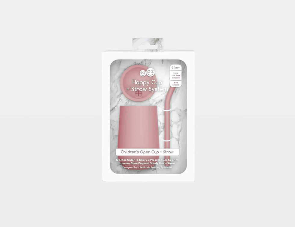 Thumbnail: ezpz Happy Toddler Cup + Straw Training Set Blush