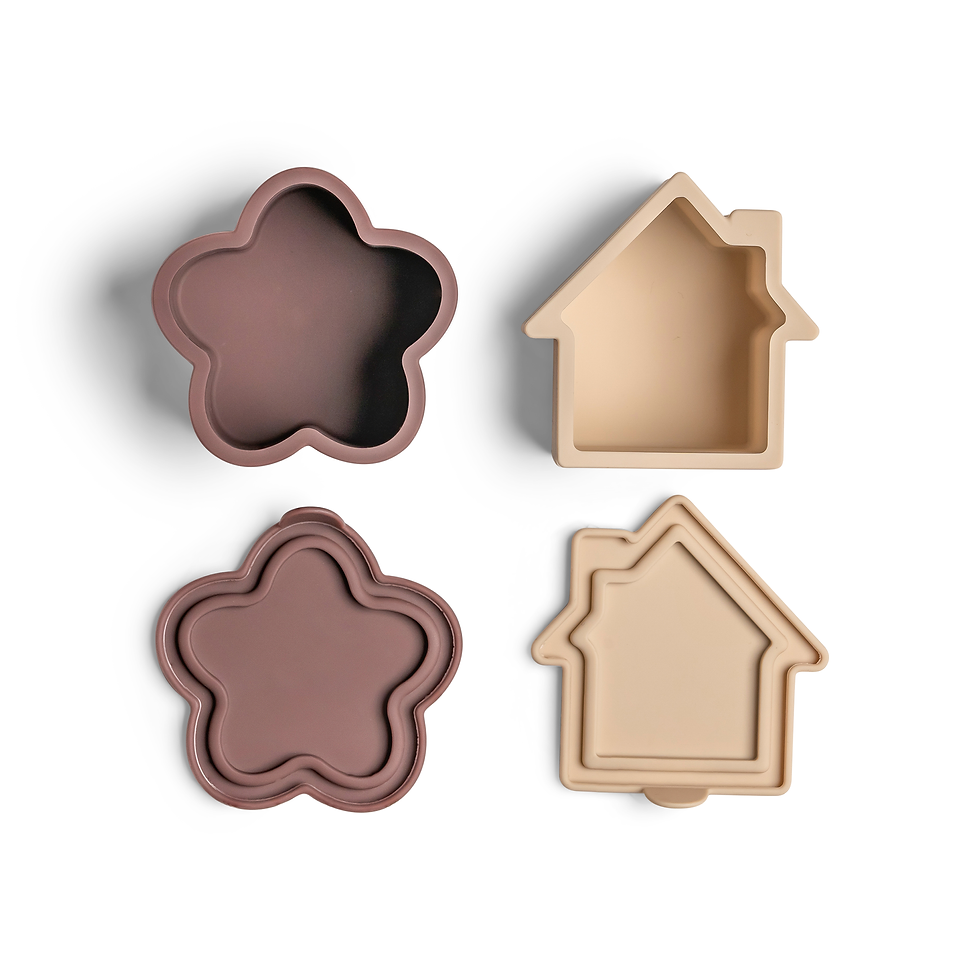 Thumbnail: CITRON Silicone Lunchbox Organiser - Beige/Plum/Caramel