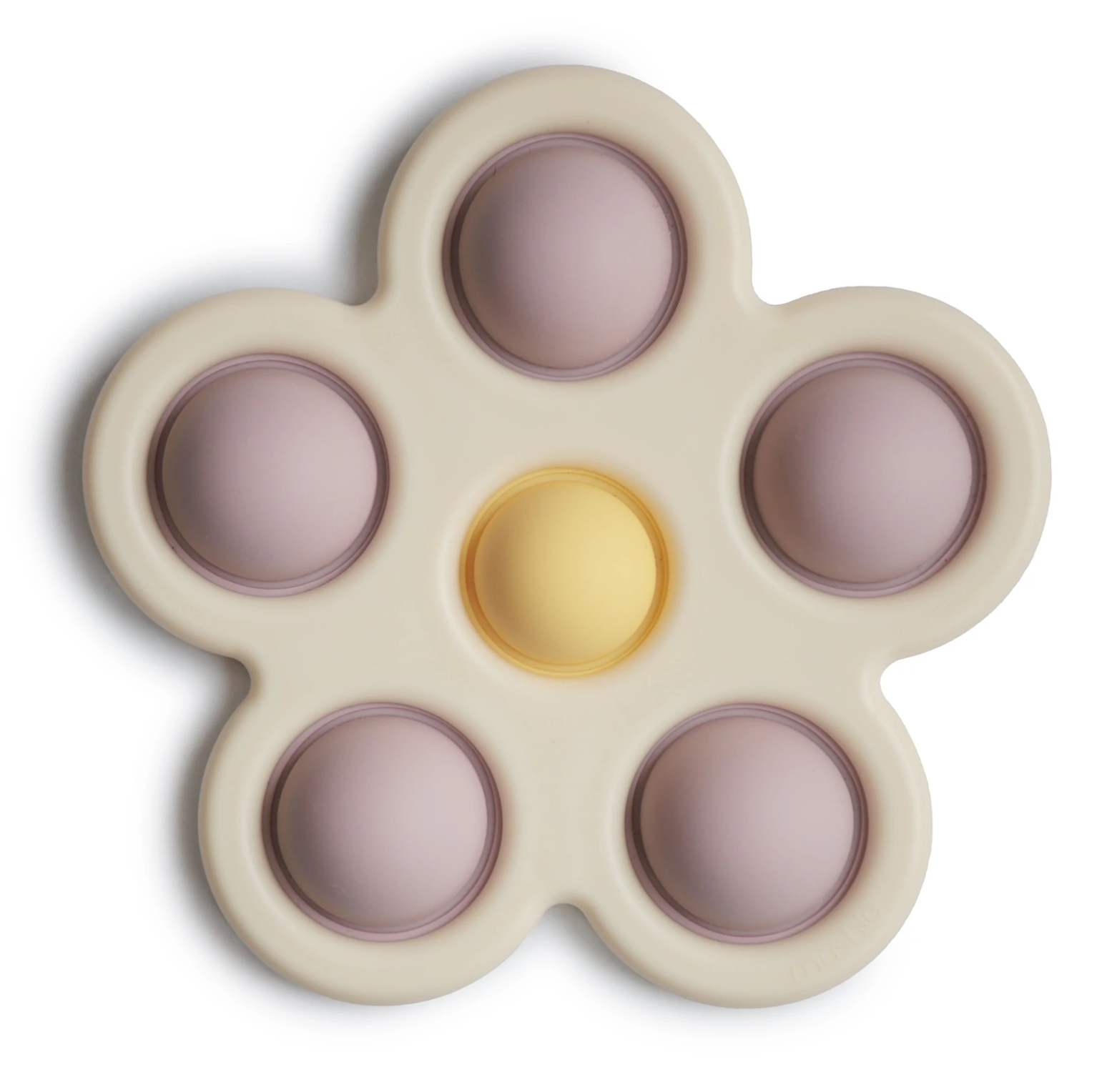Mushie Flower Press Toy (Soft Lilac/Daffodil/Ivory)