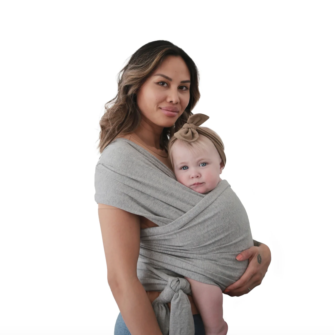 Mushie Organic Grey Melange Baby Wrap