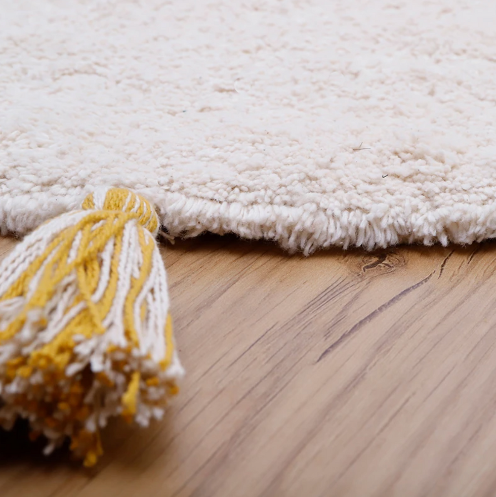 Thumbnail: Nattiot Childrens Rainbow Rug with tassles