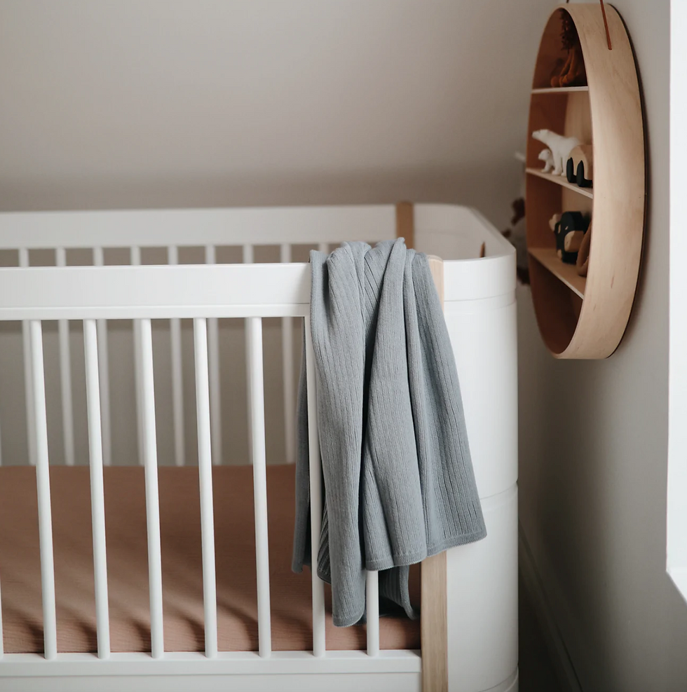 Thumbnail: Mushie Knitted Ribbed Baby Blanket - Organic Cotton - Mustard Melange