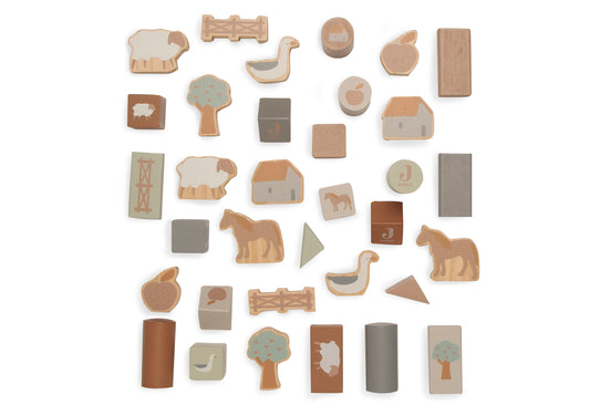 Jollein - Wooden Blocks Set - Farm