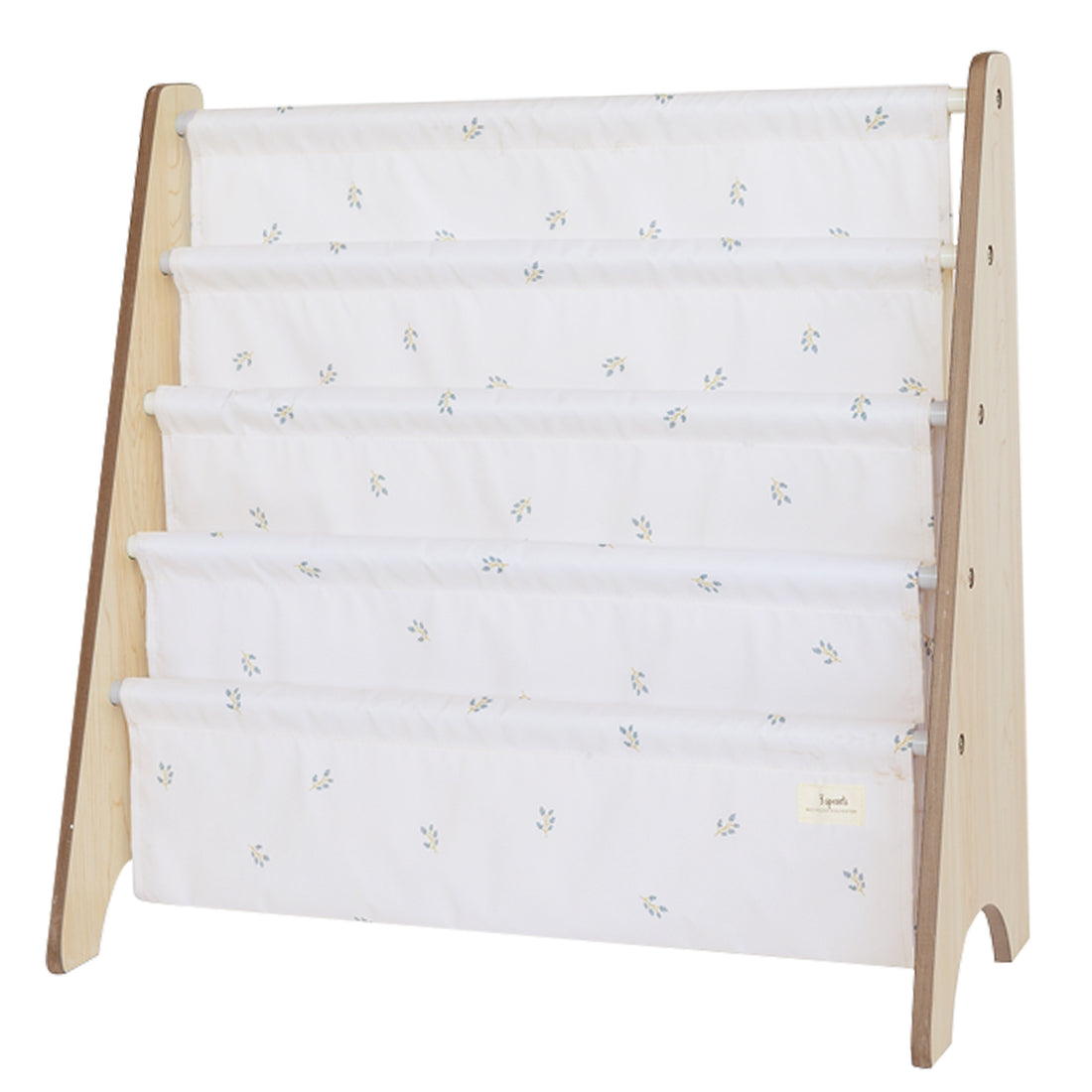 3 Sprouts - taupe flowers recycled fabric book rack