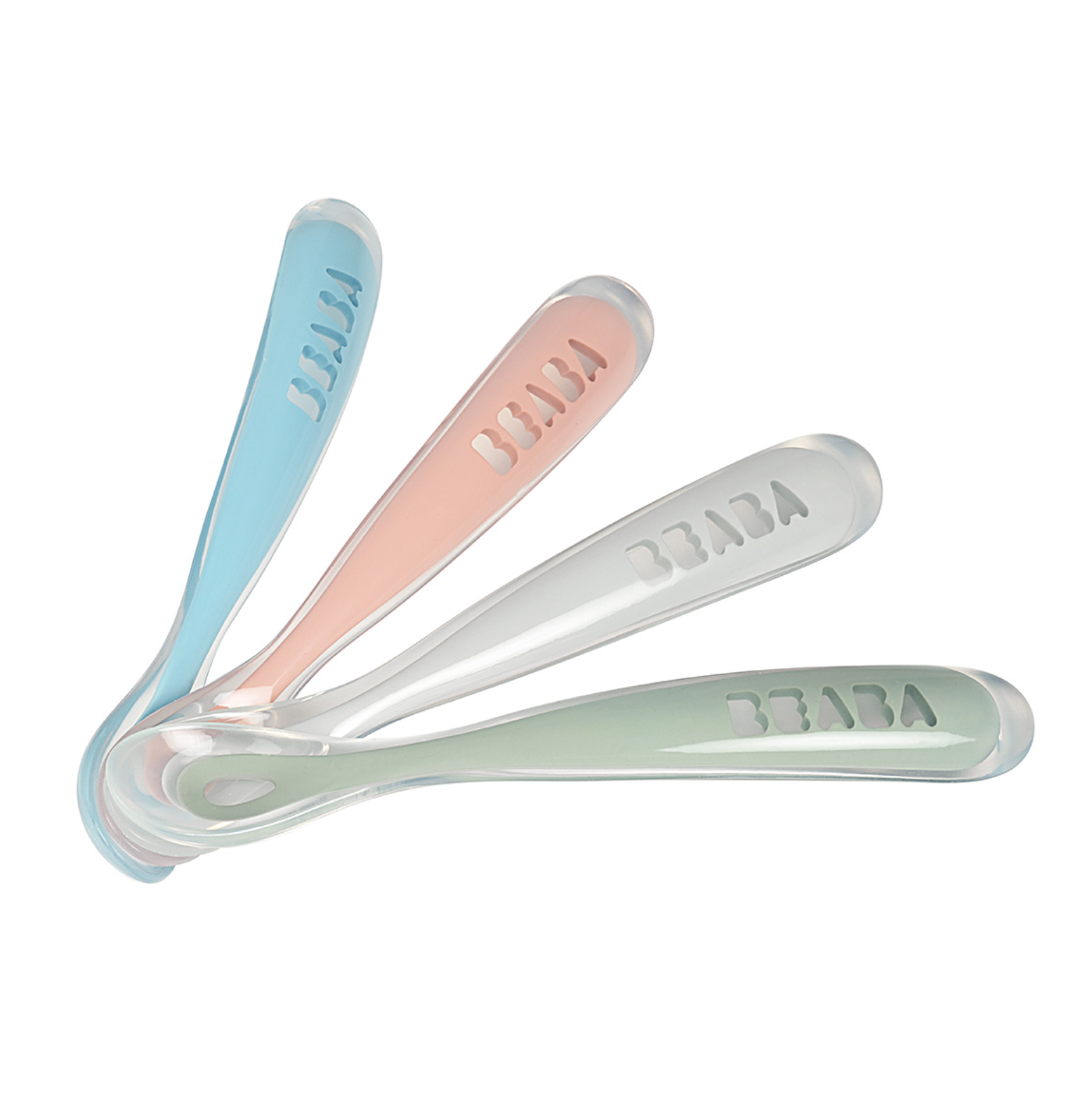 BEABA 1st Stage Rainbow Silicone Spoon Set - Pack of 4