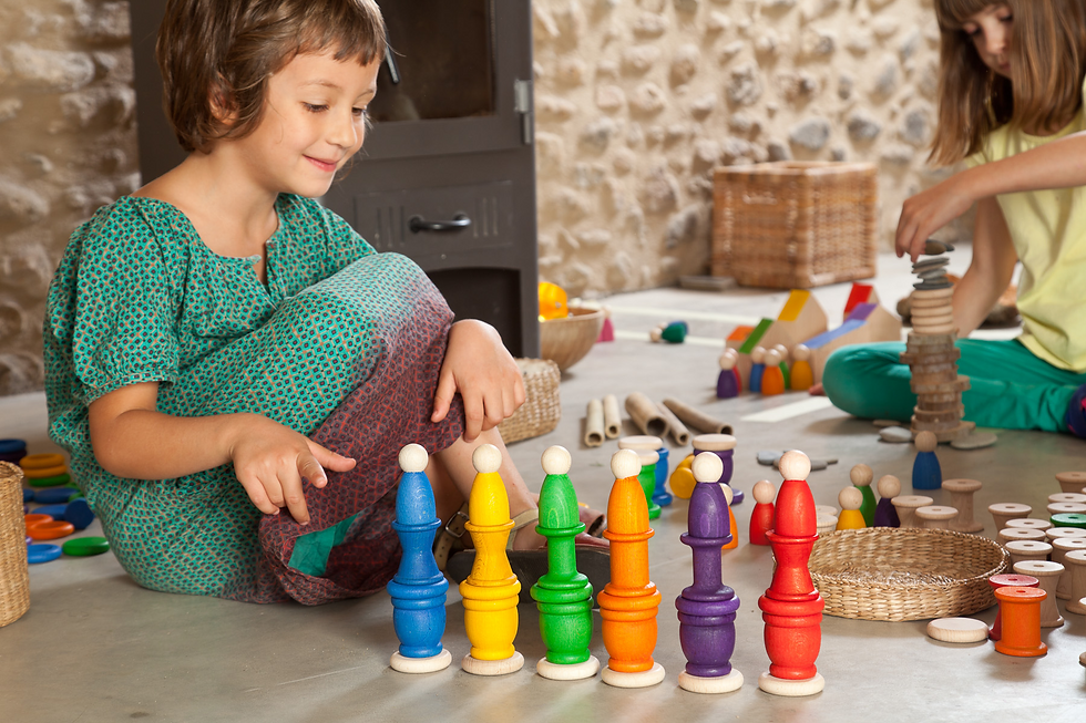 Thumbnail: Grapat -  Wooden Nins (Peg People) , Mates (Cups) & Coins