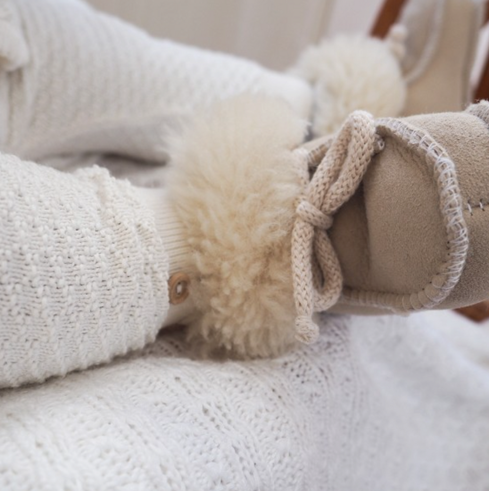 Thumbnail: MAYLILY Sheepskin Baby Booties - Ash Grey