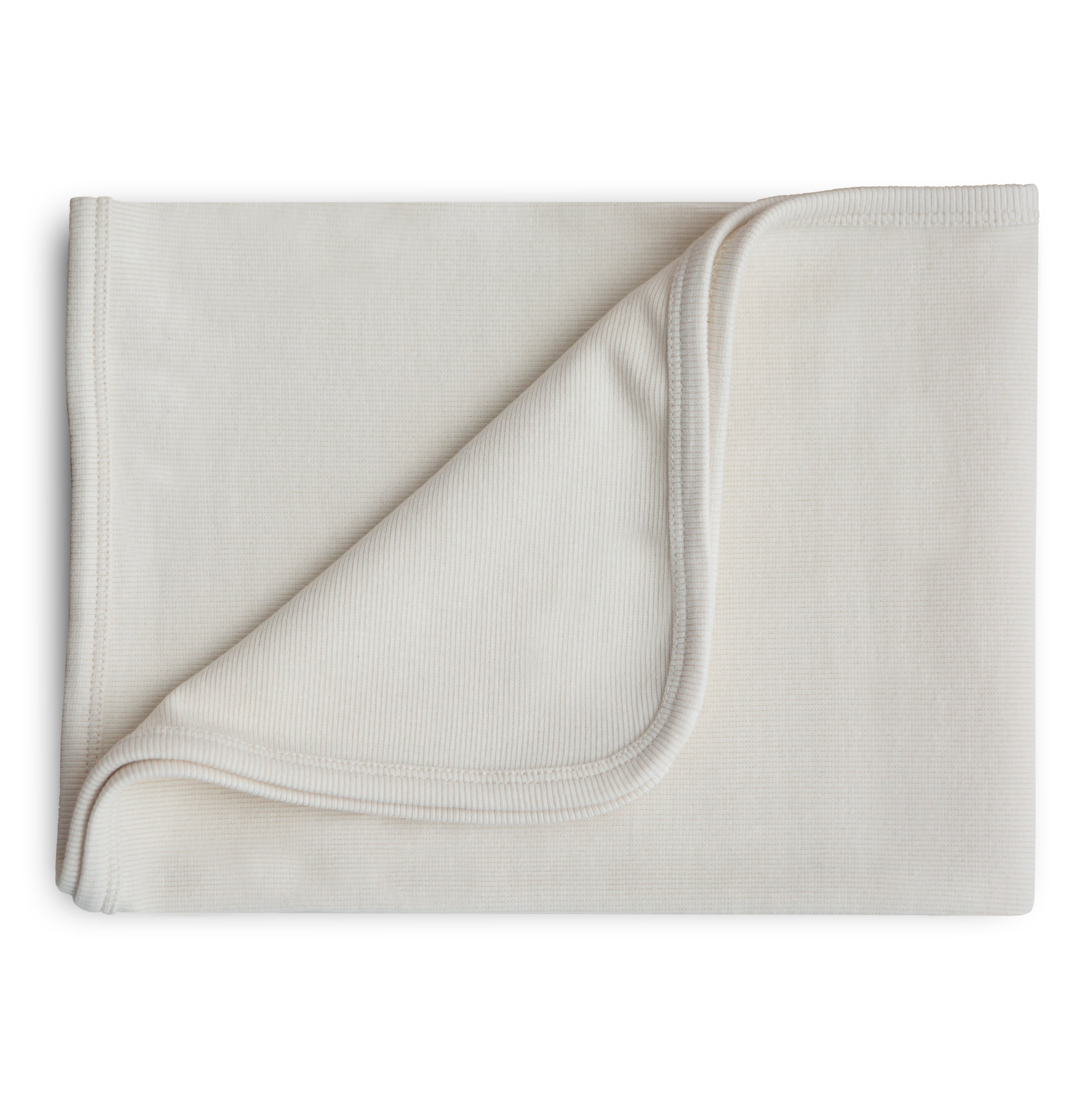 Mushie Organic Cotton Ribbed Baby Blanket (Ivory)