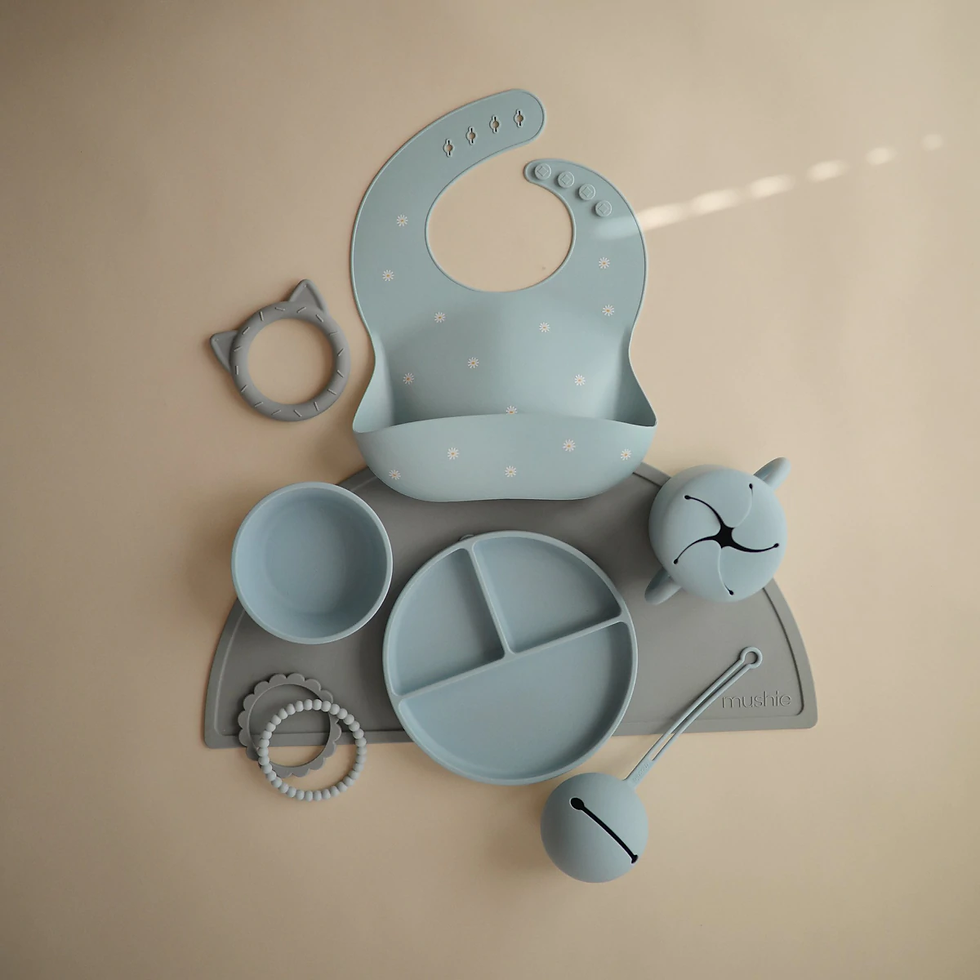 Thumbnail: Mushie Silicone Suction Bowl (Powder Blue)