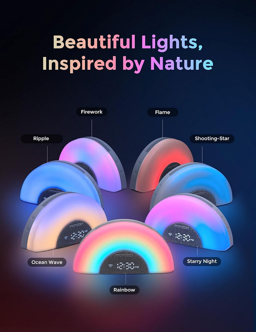 Thumbnail: Momcozy - DreamSync Tech™ Smart Baby Sound Machine - Rainbow Light & App Control