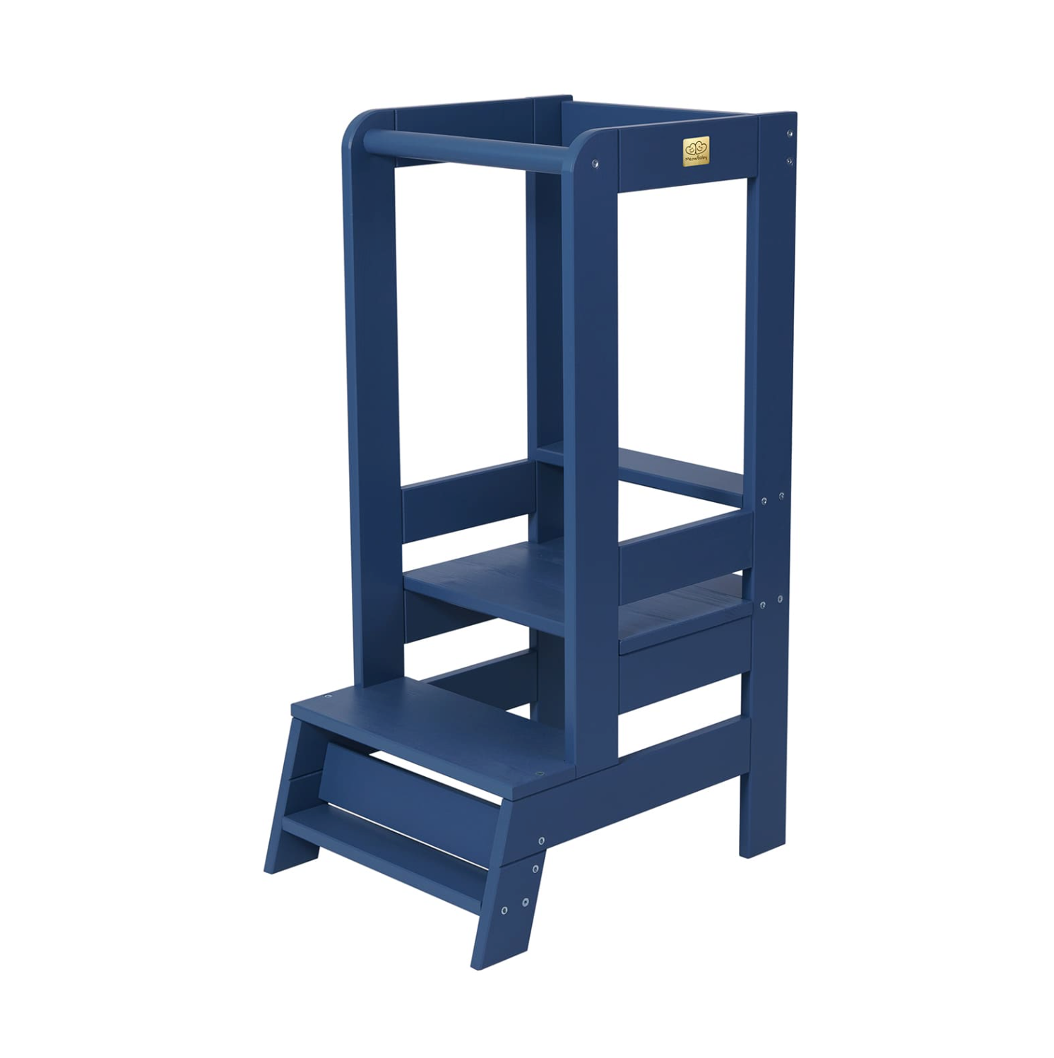 MeowBaby® Wooden Kitchen Helper with Step Stool (Blue)