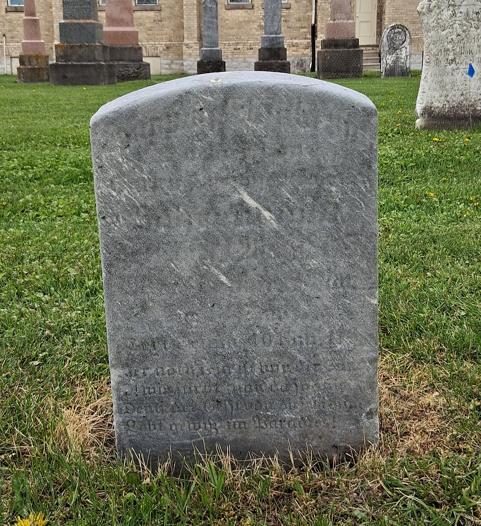 After cleaning, Hannah is also listed on her parents stone at Grace United in Tavistock, as Hana, leaving questions as to where her final resting place is.