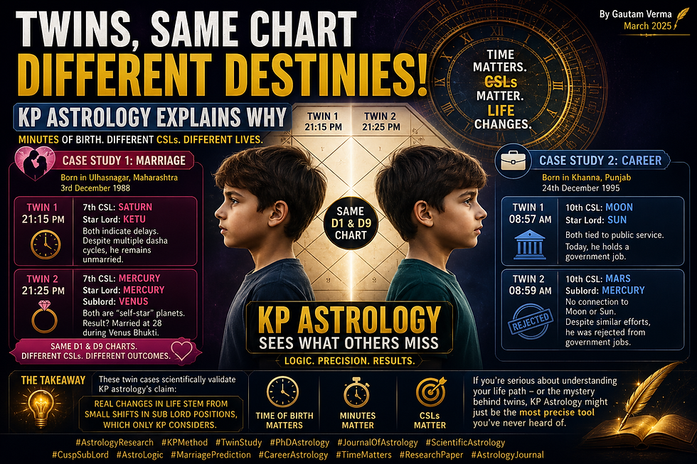 🌓 How Can Twins Live Different Lives? KP Astrology has the answer