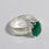 Thumbnail: Emerald Green Ring – Silver-Tone White Metal – Faceted Oval – Unisex Adjustabl