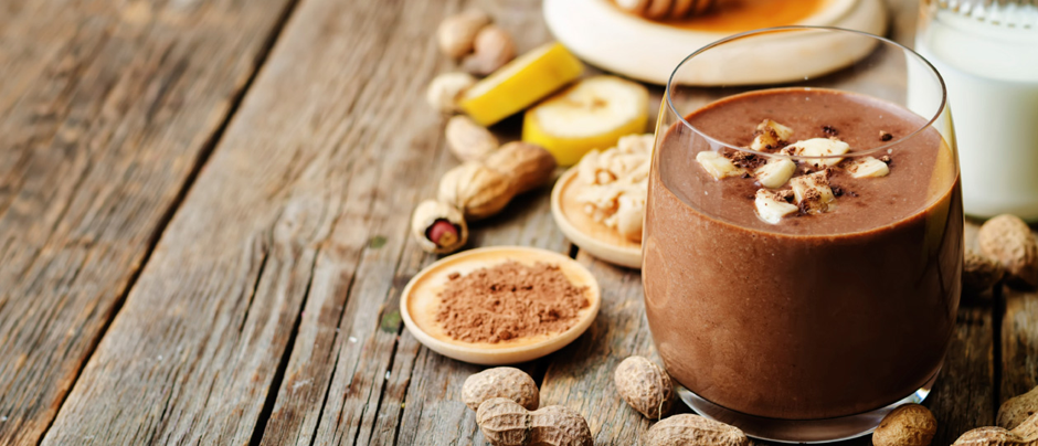 Banana and Cacao dessert smoothie
