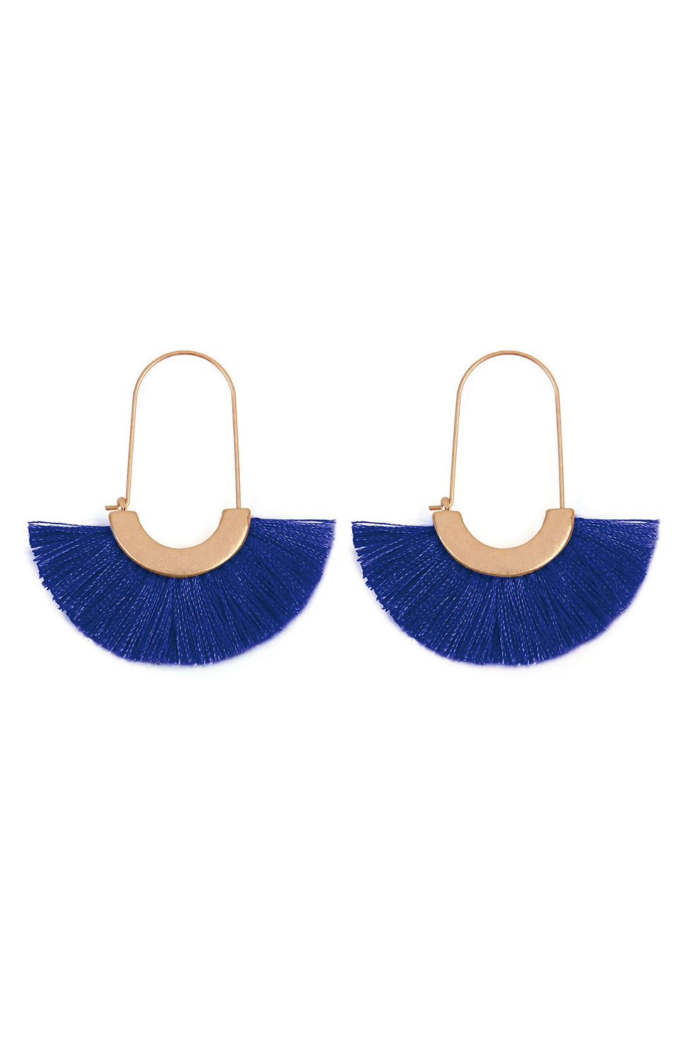 Thumbnail: Mye1038 - Fan Shape Drop Hoop Earrings