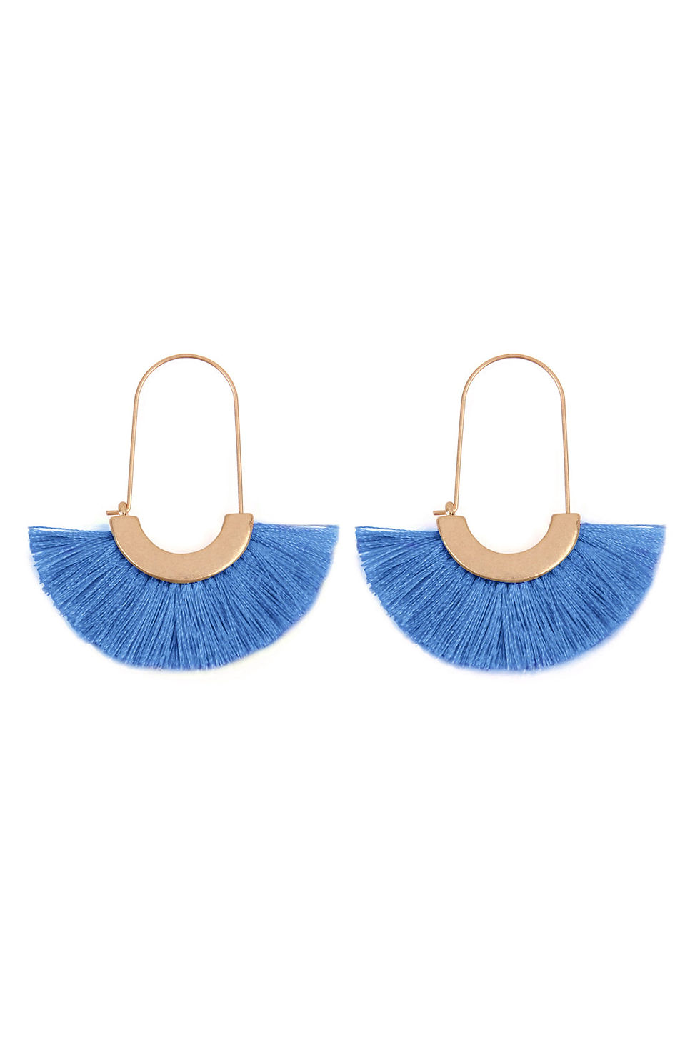 Thumbnail: Mye1038 - Fan Shape Drop Hoop Earrings