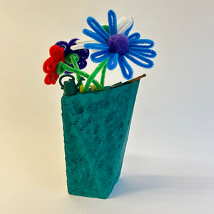 Plaster Mass Geometric Flower Vase