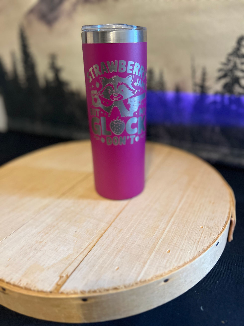 Purple Strawberry Block Party tumbler