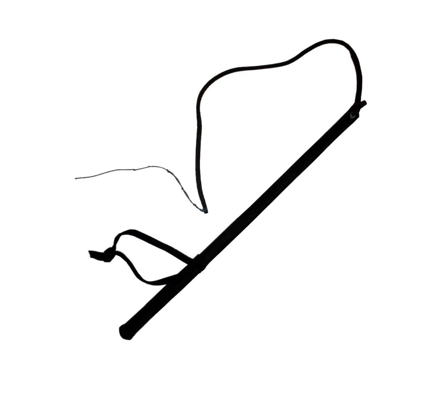 WHIP WITH LEATHER STRING, BLACK
