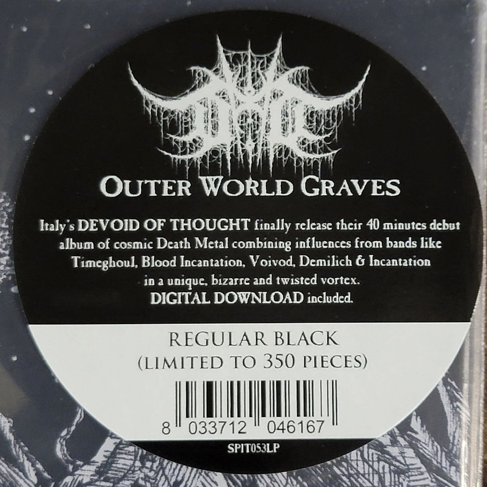 Thumbnail: DEVOID OF THOUGHT - Outer World Graves LP (180gram Black Gatefold Vinyl)