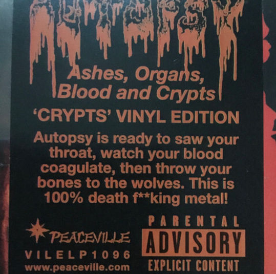 Thumbnail: AUTOPSY – Ashes, Organs, Blood And Crypts LP "Crypts Edition" - Orange Vinyl)
