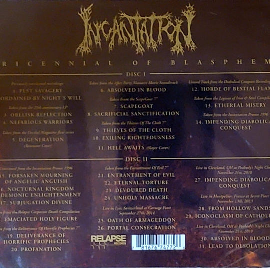 Thumbnail: INCANTATION - Tricennial Of Blasphemy (2XCD) Jewel Case