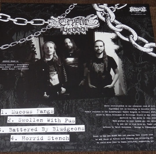 Thumbnail: CRYPTIC BROOD/NIGHT HAG - Swollen With Rancid Phlegm Split (LP) Black Vinyl