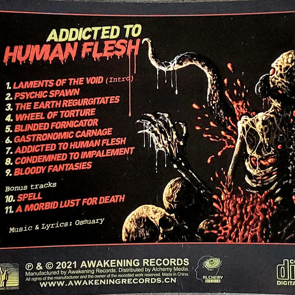 Thumbnail: OSSUARY - Addicted To Human Flesh (CD) Jewel Case w/OBI Strip