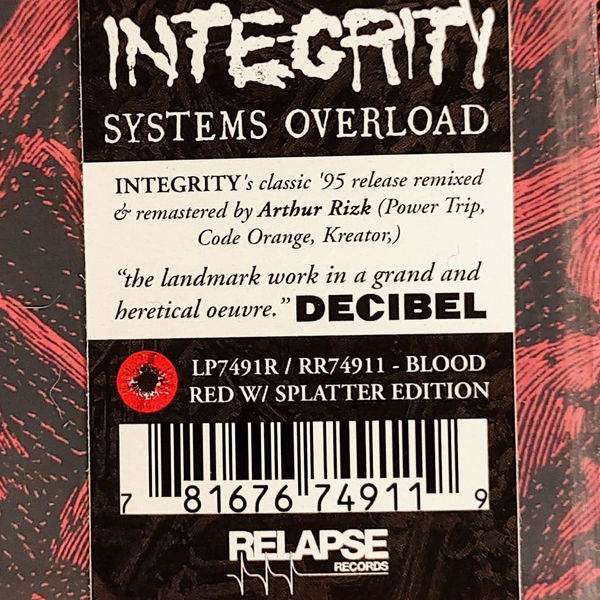 Thumbnail: INTEGRITY - Systems Overload (Re-issue LP) Blood Red w/Black & White