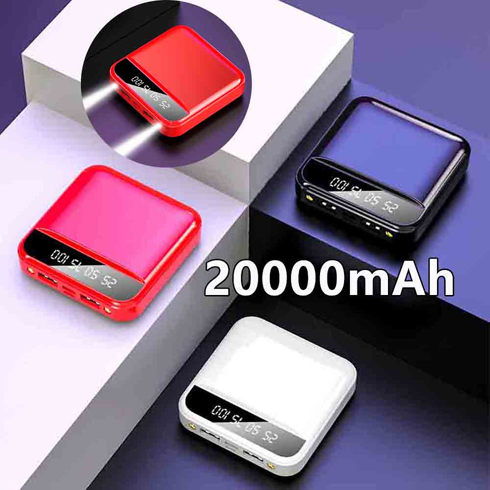 Thumbnail: 20000mAh Mini Power Bank with 2 USB Ports Mini Digital LED Display Power Bank Du