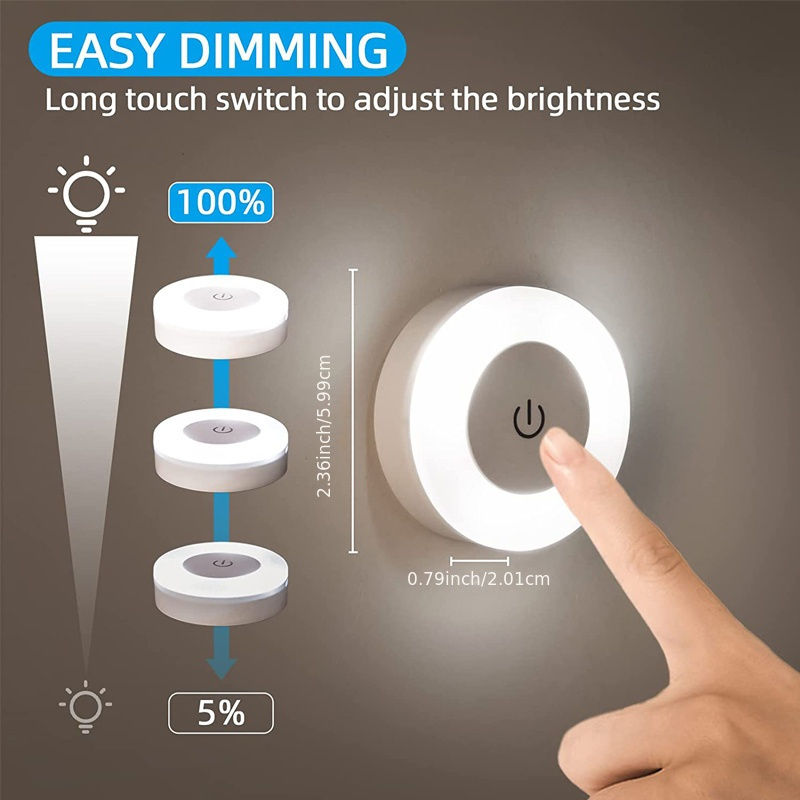 Thumbnail: LED 3-Color Night Light, with Touch Sensor, Rechargeable Via USB Magnetic Base, 