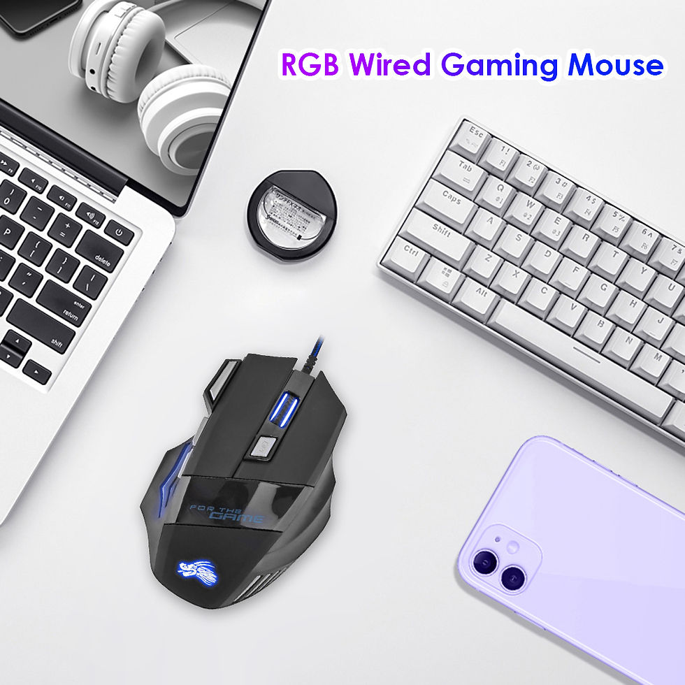 Thumbnail: USB Wired Gaming Mouse 7 Button Backlit Ergonomic Mice 5500 DPI Backlight Adjust