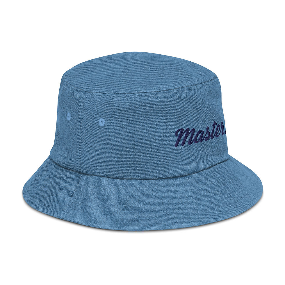 Thumbnail: Cursive Denim Bucket Hat